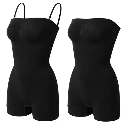 New Strapless Bodysuit Off Shoulder Tube Top Women Shorts Shapewear Tummy Control Body Shaper Sexy Fajas Skinny Underwear