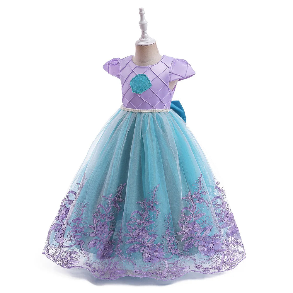 2026 Girls Birthday Mermaid Shell Dress Children Christmas Ball Gown Ariel Costume Halloween Cosplay Princess Siren Robes Dress