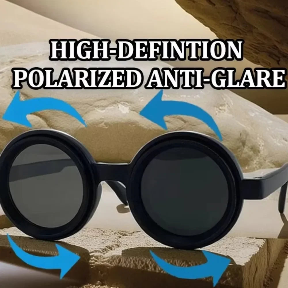 Fashion ND2-400 Adjustable Dimming Glasses 9 Level ND Filter Polarized Sunglasses UV400 Round Fishing Sunglasses Driving