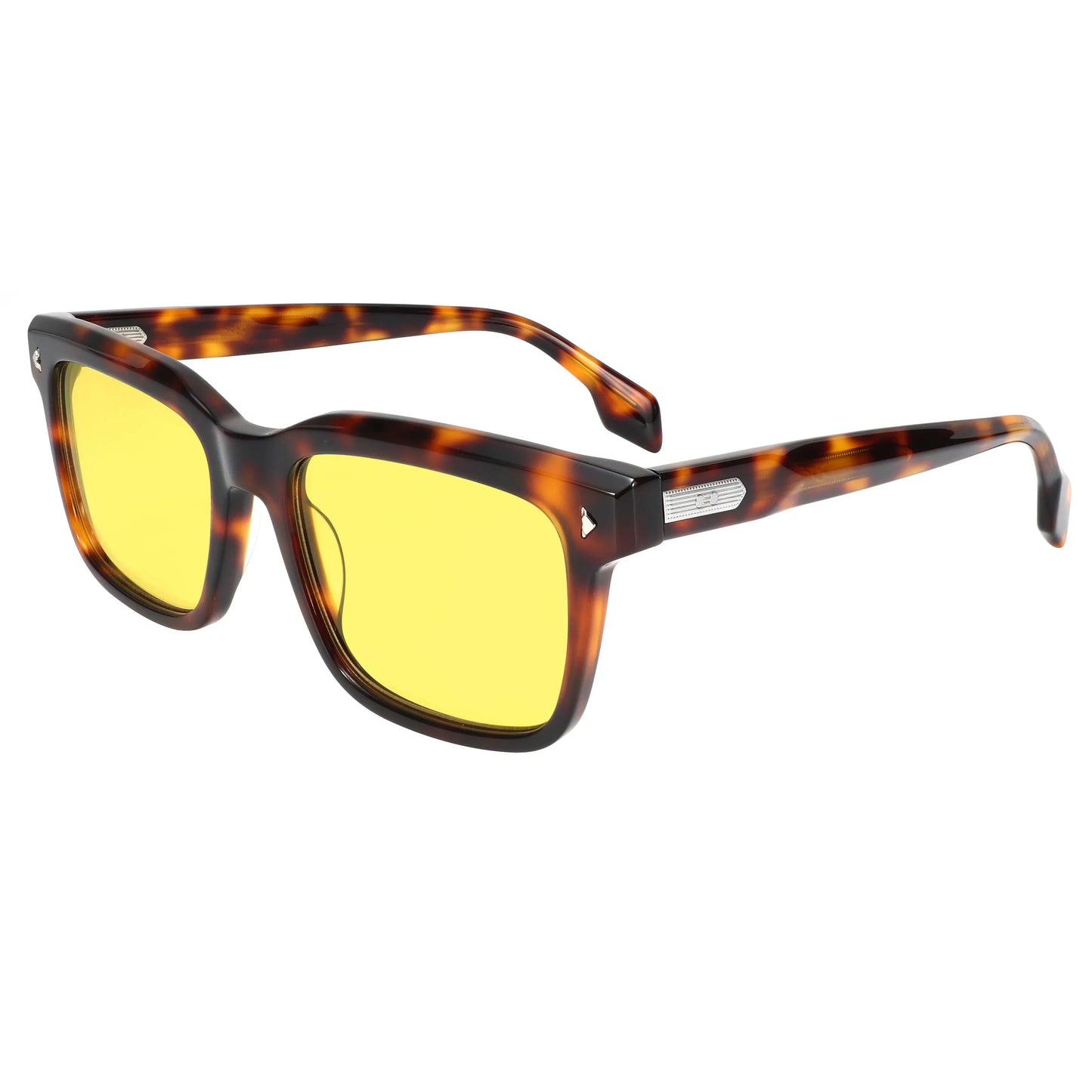 Fashion Retro Rivet Transparent Acetate G15 Green UV400 Rectangle Sunglasses Unisex Eyewear