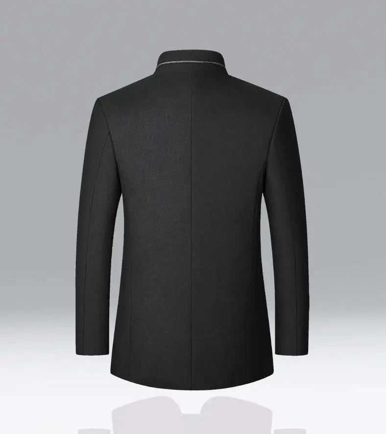Male Slim Fit Blazers Jackets Blazers Coats Men Cashmere Blazers Suits Jackets Stand-up Collar Business Casual Suits Coats