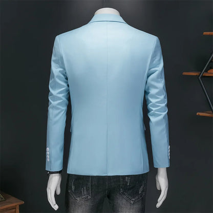 Plus Size 6XL-M Fashion Mens Solid Color Suit Jacket High Quality Business Slim Fit Casual Blazers Formal Social Wedding Tuxedo