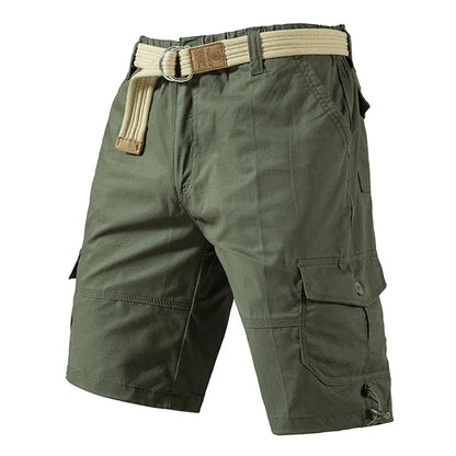 Mens Casual Cotton Shorts Hiking Cargo Shorts Relaxed Fit Streetwear Running Shorts Elastic Waist Short