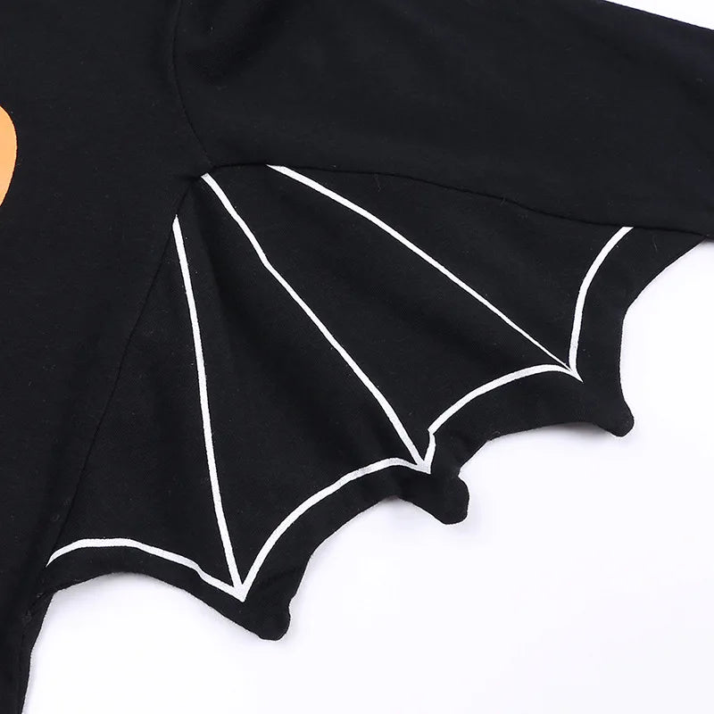 Baby's First Halloween Costume Black Bat Romper Jumpsuit Infant Boys Girls Purim Party Carnival Fancy Dress Cosplay Long Short