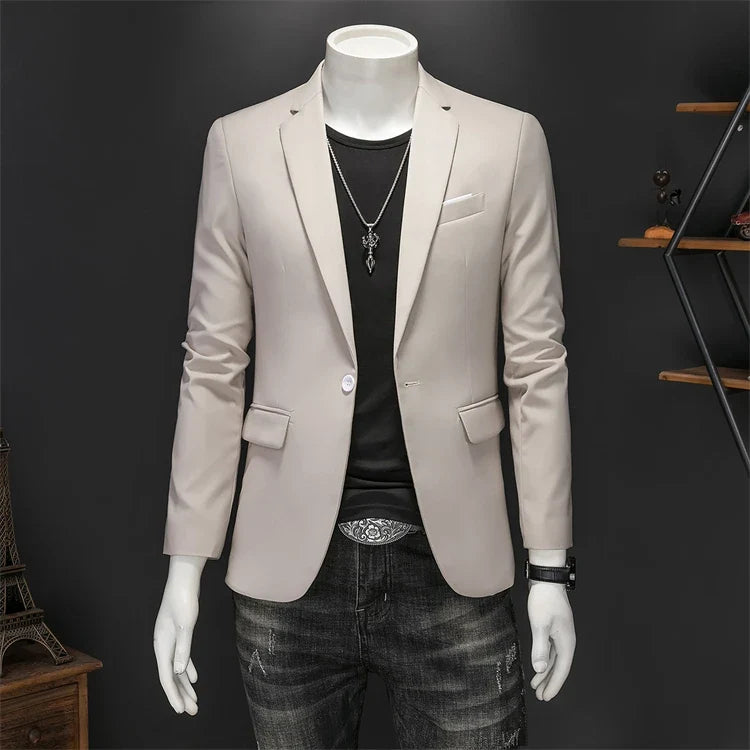 Plus Size 6XL-M Fashion Mens Solid Color Suit Jacket High Quality Business Slim Fit Casual Blazers Formal Social Wedding Tuxedo