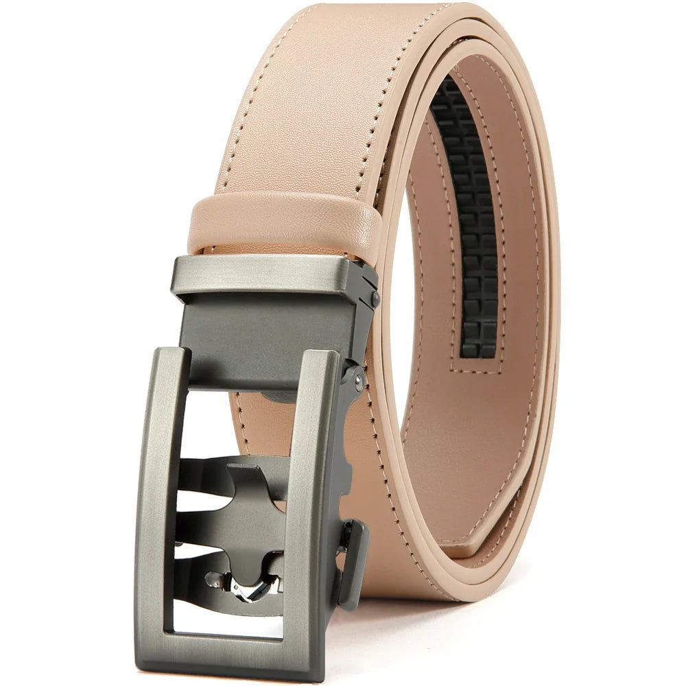 DOOPAI New Mens Belt Hollow Automatic Mens Belt Genuine Leather Luxury Belt  For Men Belt Male Strap Male Metal Automatic Buckle