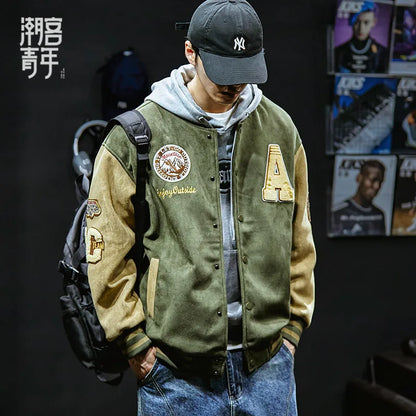 New Baseball Jacket Men Fashion Embroidered Jackets Coats High Street Outwear Man Bomber Jacket Hip Hop Clothing Top
