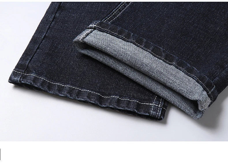 2026 New Men's Stretch Regular Fit Jeans Business Casual Classic Style Fashion Denim Trousers Male Black Blue Gray Pants