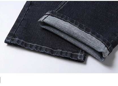 2026 New Men's Stretch Regular Fit Jeans Business Casual Classic Style Fashion Denim Trousers Male Black Blue Gray Pants