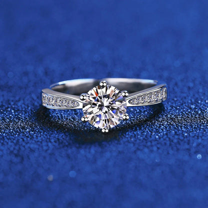 Real 3 Carat Moissanite Wedding Ring for Women 925 Sterling Silver Round Brilliant Lab Diamond Engagement Rings Gift