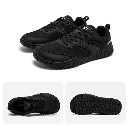 Minimalist Wide Toe Shoes Mens Womens Artificial Leather Running Sneakers Lace Up Lightweight Breathable Walking Shoes