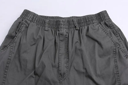 Spring Men cargo cotton pants pocket large size big 8XL 10XL 9XL 140KG loose out door casual safari style pants black 46 48 50