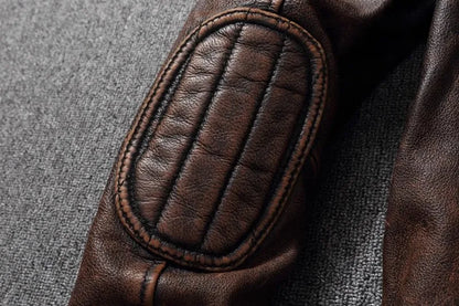 New 100% Cowhide Leather Jacket men Top Layer Clothes Men's Stand Collar Motorcycle Clothes  Autumn Winter Plus Size motorcycle