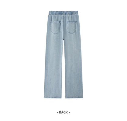 Semir Jeans Women Elastic Waist Long Trousers 2025 New Summer Version Cool Feeling Wide-leg Trousers
