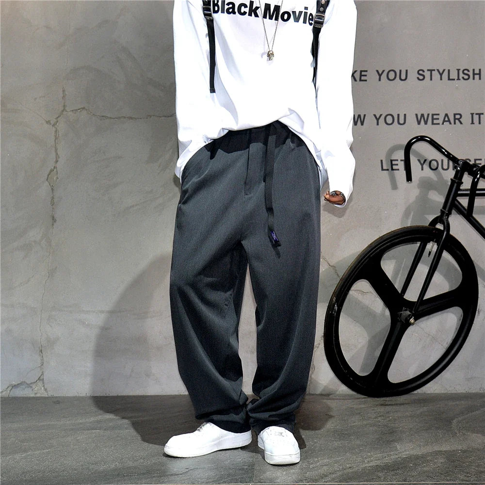 Japanese Vintage Casual Baggy Pants Mens Clothing High Quality Trend Straight Pants Fashion Loose Trousers Streetwear Pants Male