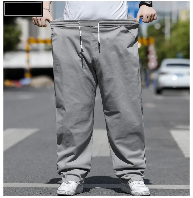 Men's Summer Workwear Pants Plus Size Loose Straight Leg Casual Trousers XL-8XL Big and Tall Large Summer Pants Asian Size