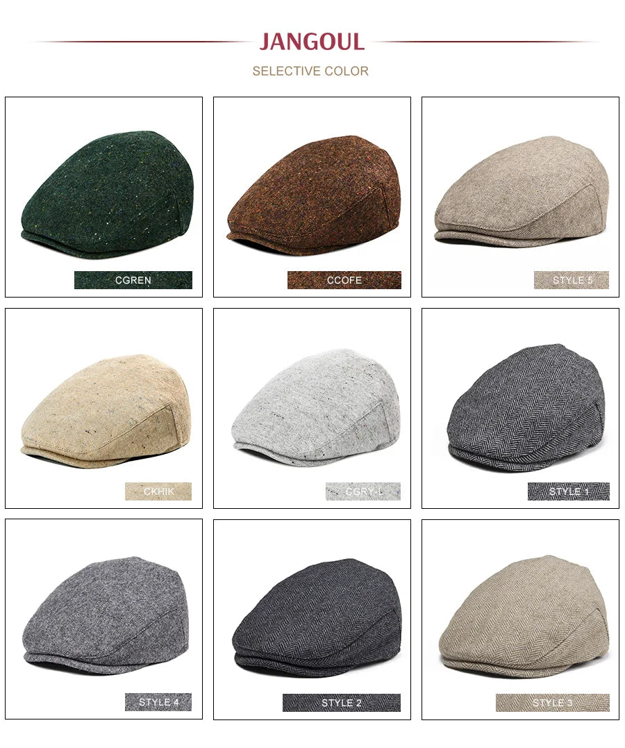Kids Flat Caps Herringbone Woolen Tweed Small Size Boy Girl Newsboy Caps Infant Toddler Youth Beret Hat for Children