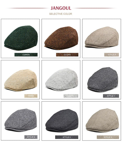 Kids Flat Caps Herringbone Woolen Tweed Small Size Boy Girl Newsboy Caps Infant Toddler Youth Beret Hat for Children