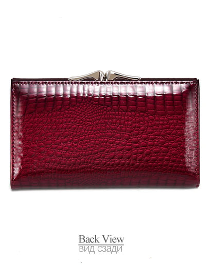 Free Gift Women Genuine Leather Short Wallet Female Fashion Purses Ladies Alligator Hasp & Zipper Small Coin Bag AE2155