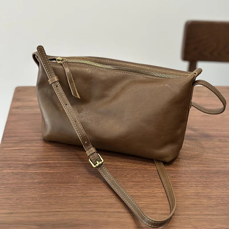 2026 New Genuine Leather Versatile Women's Small Bag Soft Cowhide Lightweight Shoulder Crossbody Bags
