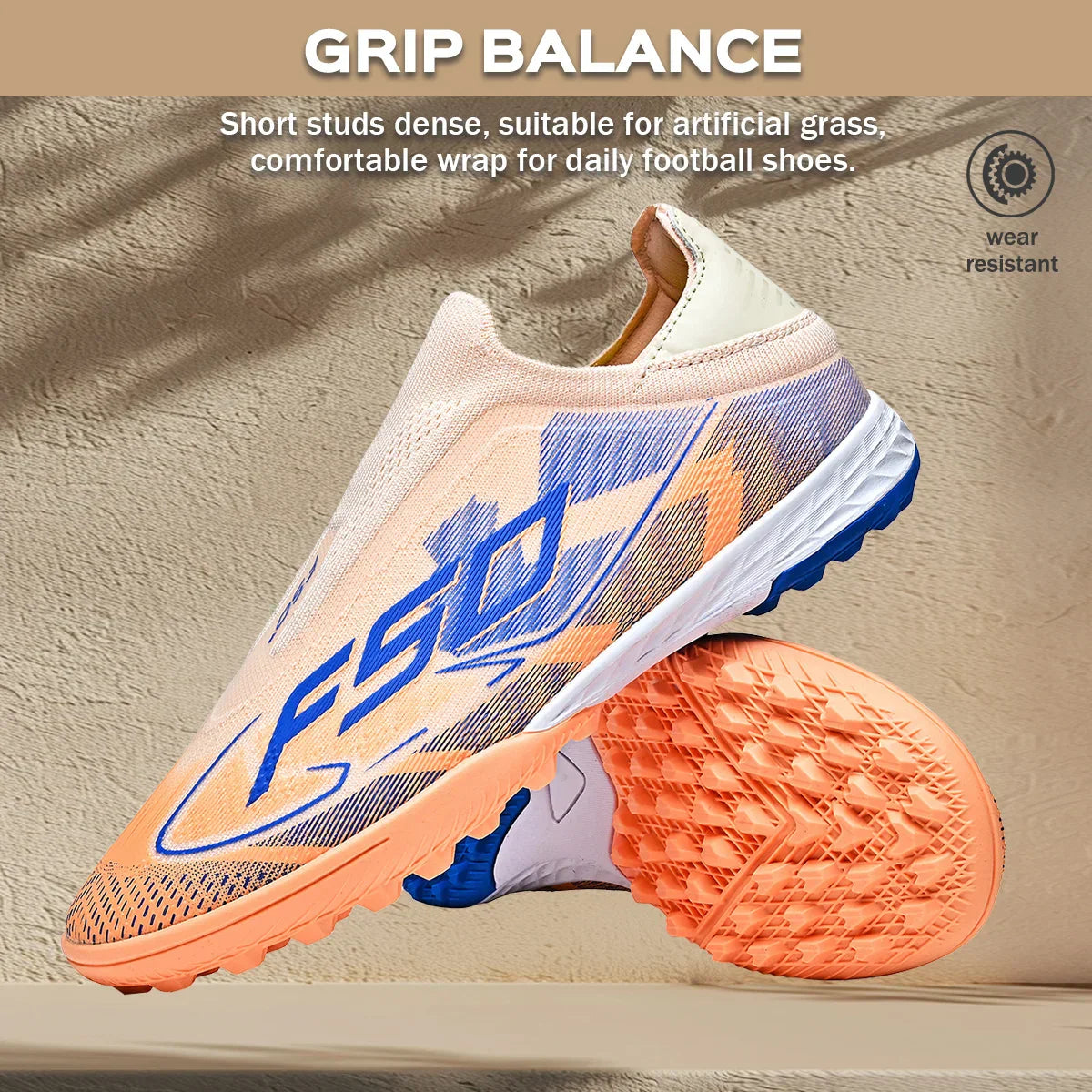 Professional Training TF Soccer Shoes for Men Women Kids PU+Fabric Breathable Wear-Resistant Rubber Sole