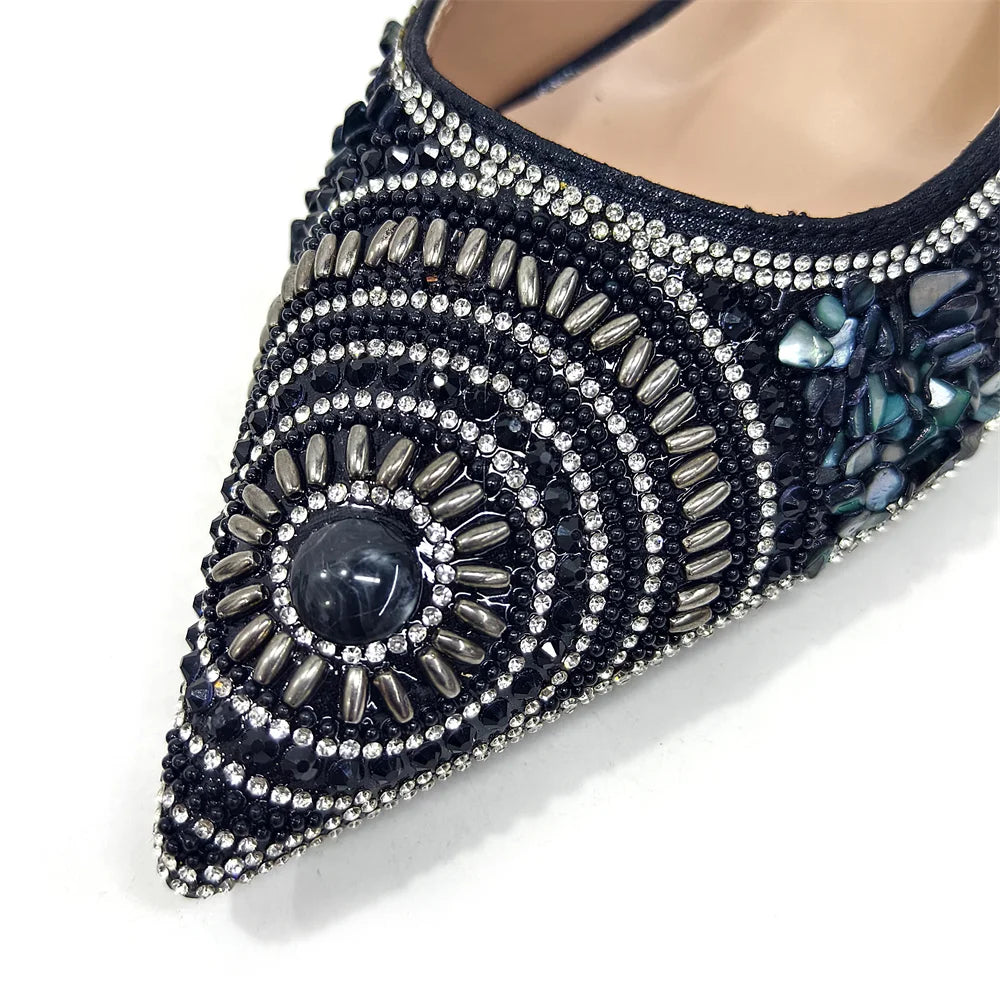 Elegant Italian Design Women's Party Shoes With Matching Handbag - Perfect for Hot African Weddings Stylish Heels and Bag Set