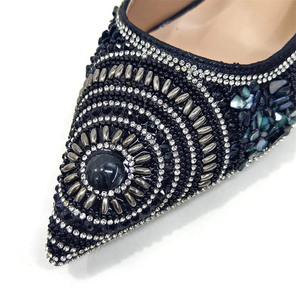 Elegant Italian Design Women's Party Shoes With Matching Handbag - Perfect for Hot African Weddings Stylish Heels and Bag Set