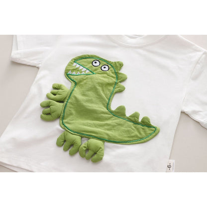 Baby Boys Clothes Sets Korean Baby Summer Dinosaur Print T-shirts + Shorts Suits Outfits Children Boys Cartoon Clothing Sets
