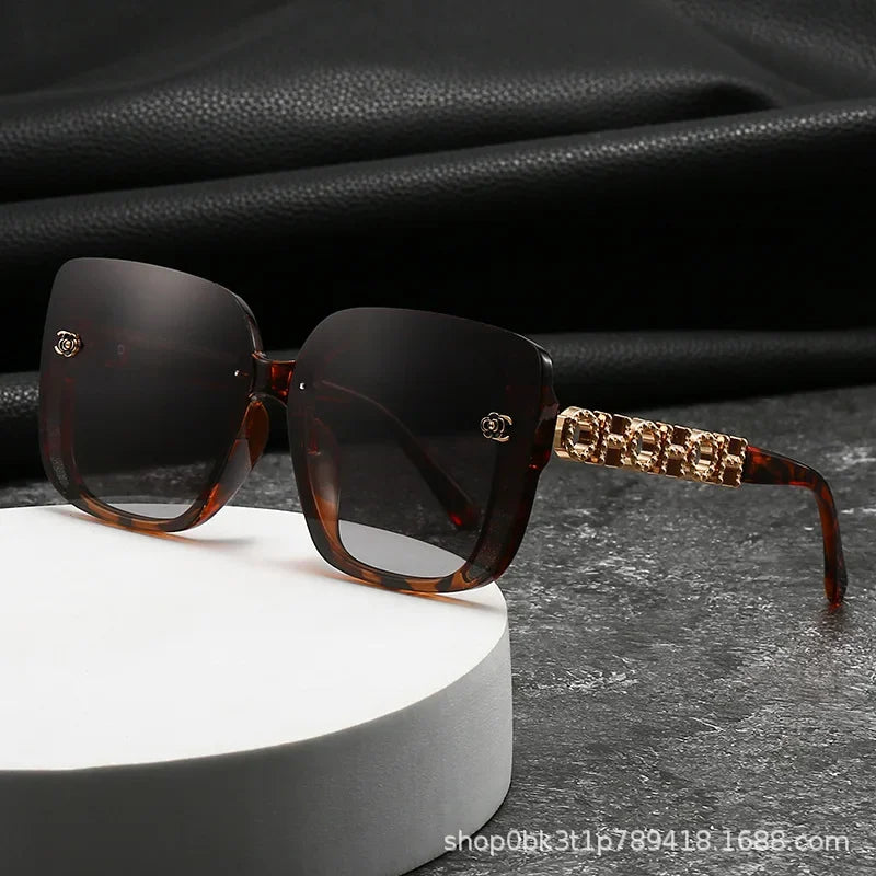 New Polarized Sun Glasses Women's High Sense Large Frame Versatile Sunglasses Street Shot Glasses Tide Light Luxury Sunglass
