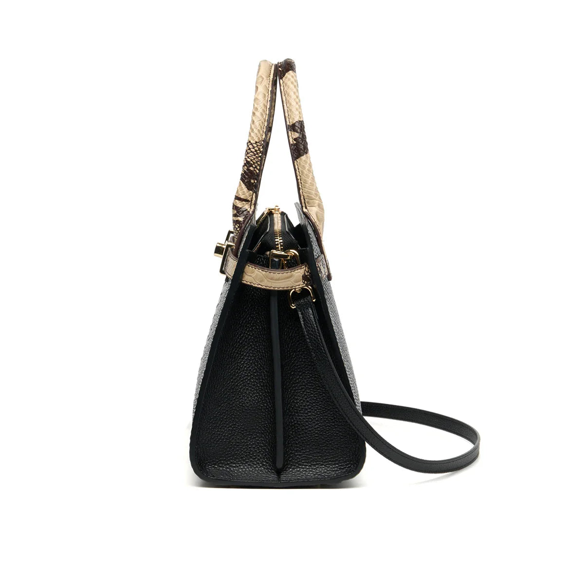 Hot Brand 100% Genuine Leather Single Shoulder Bag Business Women  Black Animal Pattern Purses High End Totes#YC350