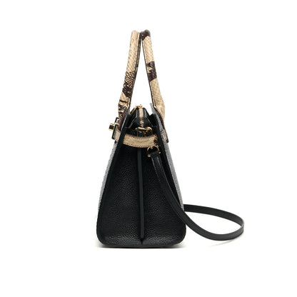 Hot Brand 100% Genuine Leather Single Shoulder Bag Business Women  Black Animal Pattern Purses High End Totes#YC350