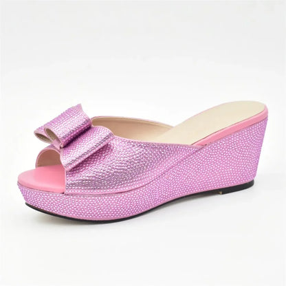 Latest Design Women Shoes and Bag Set Decorated with Rhinestone Wedding Shoes Bride Ladies Shoes Heels Party Women Pumps