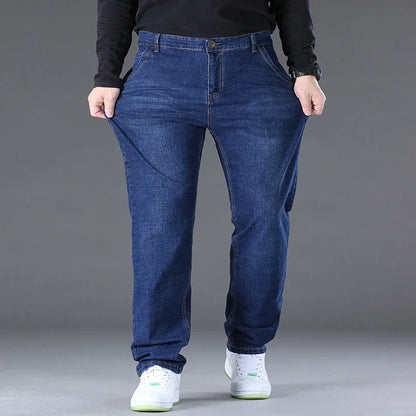 Men's Jeans Pants Big Size 50 High Stretch Denim Fabric Large Size Pants for 45-150kg Jeans Hombre Wide Leg Jeans Pantalon Homme