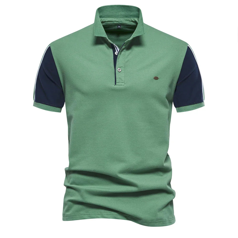 2024 New Summer Patchwork Polo Shirt For Men Brand Quality Short Sleeve Baseball Mens Polos