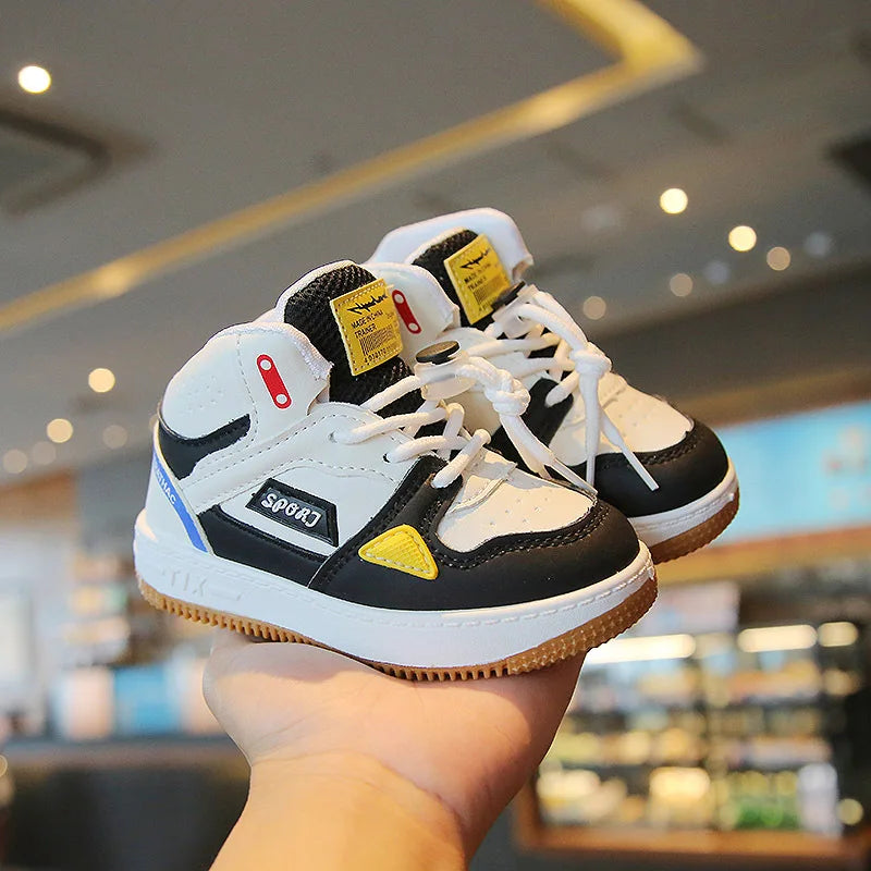 Children Tennis Shoes High-top Sports Shoes for Girls Fashion Causal Kids School Boys Basketball Shoes Breathable Soft Sneakers