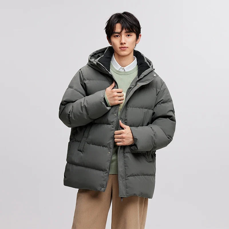 Down Jacket Men 2026 Winter New Hooded Mid-Length Thick Versatile Coat