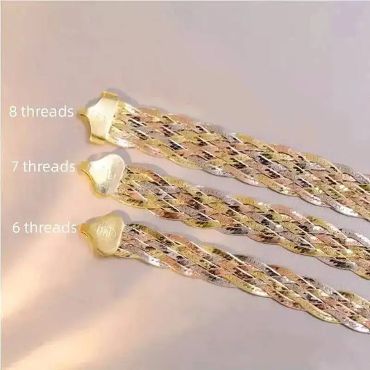 Bracelets Tressés Multicolores en Argent Sterling 925 Plaqué Or pour Femmes, Bijoux Italiens, Bracelets de Luxe Tendance