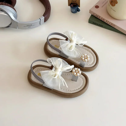 2025 Children Sandals for Girls Summer New Fashion Korean Style Soft Bottom Anti-slippery Versatile Chic Princess Beach Shoes