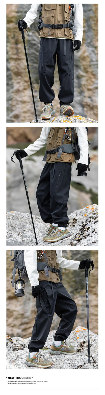 Hiking Pants Men Waterproof Windproof Pants Breathable Loose Trousers Fishing Cycling Trekking Camping Outdoor Sport Pant Autumn