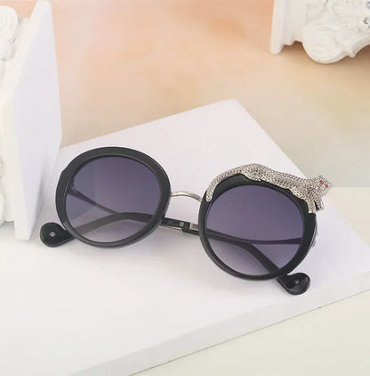 2025 Steampunk Metal Leopard Sunglasses Women Men Personalized Round Frame Sun Glasses Ladies Sunshade UV400 Gafas De Sol