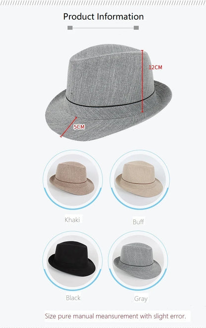 Spring&Autumn Men Fedoras  Top Jazz Plaid Hat Adult Bowler Hats Classic Version Chapeau Hats