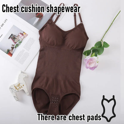 Shapewear Bodysuit for Tummy Control Women Hooks Crotch Body Shaper Stree Jumpsuit with Bras Abdomen Control