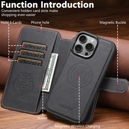 Faux Leather Wireless Charging Card Holder Stand Wallet Magnetic Flip Cover Phone Case For iPhone 17 Pro Max 16 Plus 15 14 13