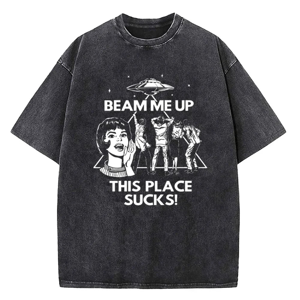 Demogorgon Hawkins Vintage Washed T Shirt Women Men Anime Cotton T Shirt Summer Harajuku Street Tops Clothing