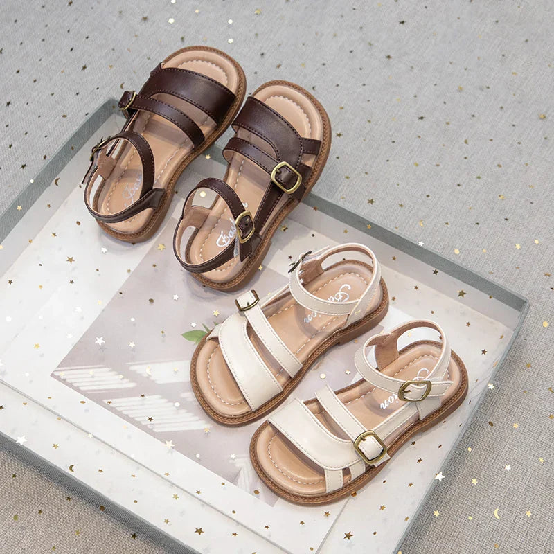 Children's Summer Sandals Hollow-out Woven Fashion Girls Beach Sandals Simple Fashion Kids Causal Flats Shoes Size 26-36