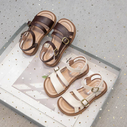 Children's Summer Sandals Hollow-out Woven Fashion Girls Beach Sandals Simple Fashion Kids Causal Flats Shoes Size 26-36