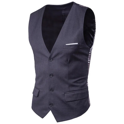 High Quality Men Suit Vest Waistcoat Business Casual Slim Groom Groomsman Wedding Men's Dress Blazer Vests Formal Party Dress