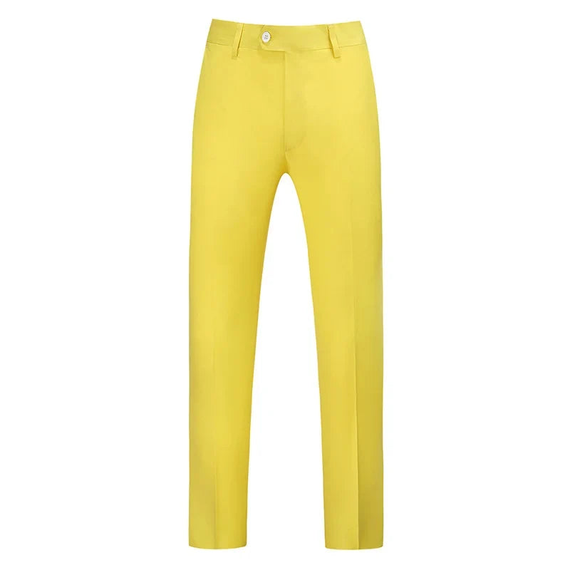2026 New Men's Middle Waist Pants, 25 Color Choice, Elegant Office Men Trouser, Modest Green Pink Yellow Asian Size M-6XL