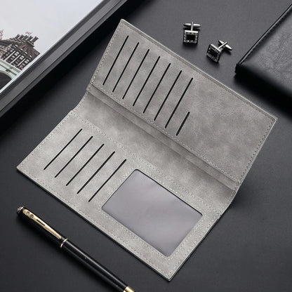 Vintage Long Section Soft PU Wallet For Men Bags Slim Purse Male Simple Purses Casual Business Money Coin Credit Cards Holders