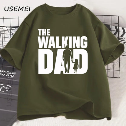 The Walking Dad Funny T-Shirt Funny Father and Daughter Matching Tee Shirt Cool Dad Graphic T Shirts Best Father's Day Clothes